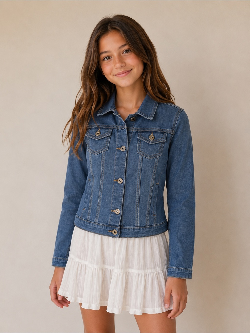 Girls Light Blue Denim Jacket - size 10